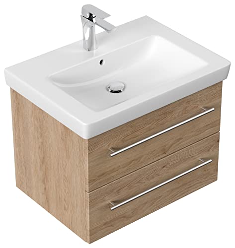 Mobile bagno con lavabo Villeroy & Boch Subway 2.0 65cm rovere chiaro