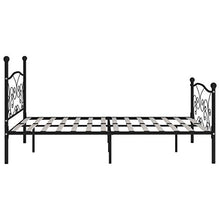 Tidyard Struttura Letto Matrimoniale Francese in Metallo Nero con Doghe 200x200 cm,Giroletto Matrimoniale in Mettallo 200x200 cm,Letto con Doghe,Struttua Letto Matrimoniale in Metallo 200 x 200 cm