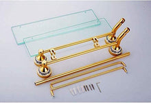 GDFEH Scaffale di Vetro 2-Livello Scaffale per Il Bagno del Bagno del Bagno del Bagno con la Barra degli Asciugamani