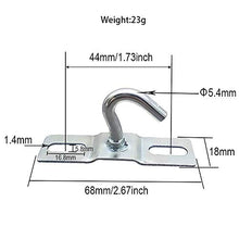 6 Pezzi Ganci in Metallo, Gancio a Soffitto Gancio Leggero 68mm,Carico Fino a 8 kg / 18 libbre, Gancio Resistente per Lampade Europee Ventilatori a Soffitto Supporto per Cesto di Fiori
