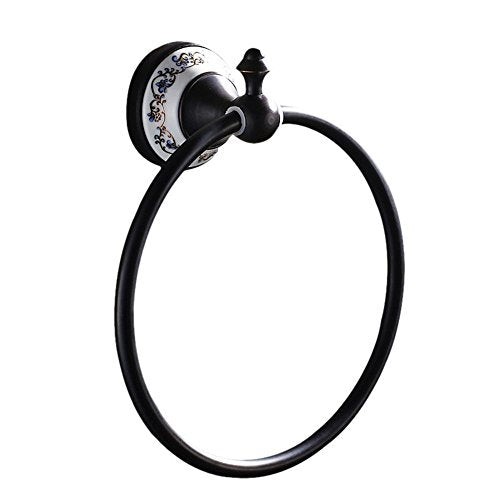 MBYW moderno minimalista alto carico portasciugamani rack moda bagno portasciugamani ferroviario Hardware ciondolo europeo rame antico rotondo nero porta asciugamani bagno/anello