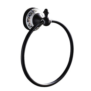 MBYW moderno minimalista alto carico portasciugamani rack moda bagno portasciugamani ferroviario Hardware ciondolo europeo rame antico rotondo nero porta asciugamani bagno/anello