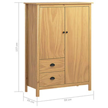 FAMIROSA Armadio a 2 Ante Hill Range 99x45x137cm Legno Massello di Pino
