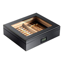 WAWAYU Portasigari, Piano di Vernice High-End Display elettronico di Temperatura costante Cedro Cigar Humidor (Color : Black)