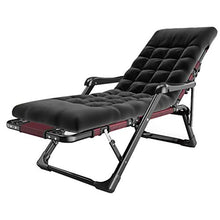 Sywlwxkq Sedia Relax da Ufficio con Balcone Sedia Sdraio reclinabile Nera con Cuscini Imbottiti e poggiapiedi per Giardino all'aperto Campeggio Piscina Beach Design | Pieghevole Lettino Rec