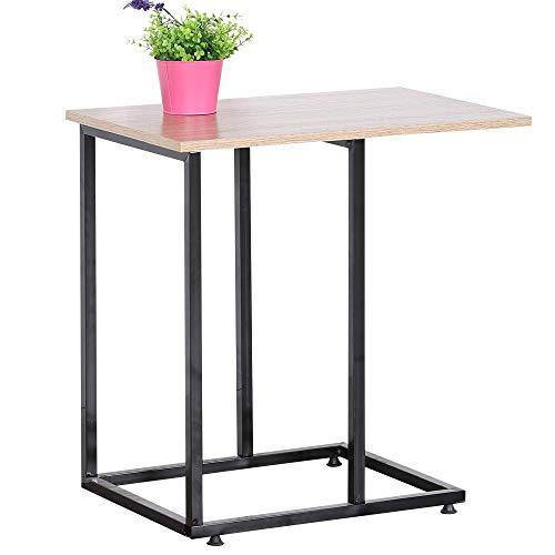 BAKAJI Tavolino Soggiorno da Caffe Porta PC Tavolo Salotto Laterale Divano Ripiano in Legno Struttura in Metallo Design Moderno Industriale Dimensione 60 x 60 x 40 cm - Arredi Casa