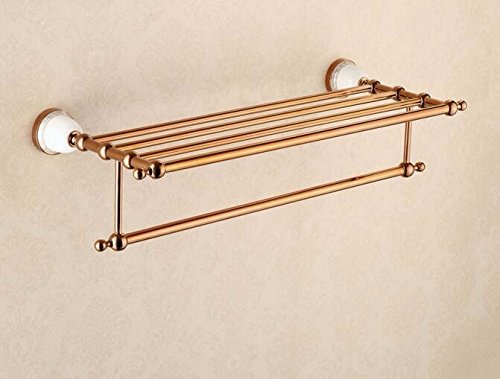 MBYW Portasciugamani Moderno Alto carico Portasciugamani Elegante da Bagno Mensola portaoggetti Porta Asciugamani, Stile retrò Europeo, portaoggetti per Bagno, Acciaio Inossidabile, 60 cm