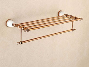 MBYW Portasciugamani Moderno Alto carico Portasciugamani Elegante da Bagno Mensola portaoggetti Porta Asciugamani, Stile retrò Europeo, portaoggetti per Bagno, Acciaio Inossidabile, 60 cm