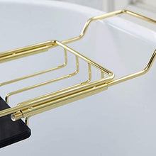 CAI-1 Portaoggetti da Bagno Porta Vasca in Metallo, Retrattile con Porta Bicchiere da Vino e Supporto per iPad/Porta Libri Portaoggetti da Bagno, Adatto per la Maggior Parte delle vasche da Bagno