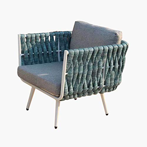 Tavolo e sedia in rattan per esterni combinazione di tavolo e sedia in corda di lega di alluminio, tavolo e sedia per il tempo libero set di mobili da giardino tavolo da pranzo e sedia da balcone