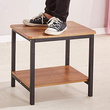 DGHJK Mobili per la casa, tavolino Industriale, Comodino a 2 Ripiani con ripiano portaoggetti, mobili Effetto Legno con Struttura in Metallo, 19,6 `` x 15,7 '' x 19,6 ''