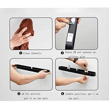 EEUK Porta Salviette Bagno da Parete Adesivo, Portasciugamani da Bagno Portasciugamani Autoadesivo, Porta Asciugamani Bagno e Cucina - Alluminio - Argento/Nera32cm-black