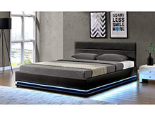 Habitat et Jardin Letto LED con Contenitore Anastasia - 140 x 190 cm - Nero