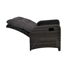 Gartentraum Poltrona da Giardino con Intreccio in Rattan - Schienale Regolabile - Poltrona Refi