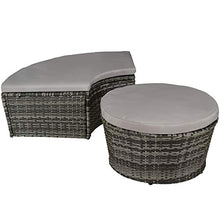 TecTake 800718 Isola Prendisole in Rattan, Tettuccio Parasole Pieghevole, Componibile Versatilità, Resistente Raggi UV, Cuscini Idrorepellenti -Disponibile in Diversi Colori (Grigio | No. 403281)