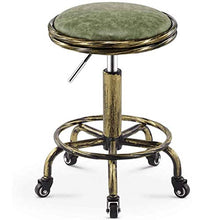 GYPPG Sedia di Bellezza con Sollevamento Rotante a 360 °, Stile Industriale Sgabello per Trucco Sgabello in Pelle PU Ferro Art Sgabello Rotondo Sgabello Rotondo Sgabello da Bar retrò Sga