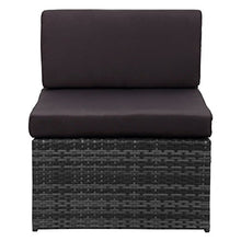 IKAYAA 7pcs Ammortizzata Esterna Divano Mobili da Giardino Patio Set Ottomano Angolo Divano Componibile in Vimini Mobili in Rattan TUV Test Report