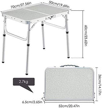 CASTOR Tavolo da Picnic all'aperto Tavolo da Campeggio Pieghevole Portable Altezza Regolabile Altezza Picnic Leggero in Alluminio per Picnic, Spiaggia, Barbecue all'aperto, al Coperto BBQ Party Table