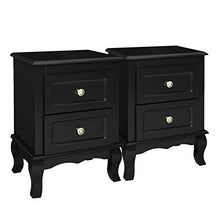 SONGMICS 2 Comodini, Organizzatore da Camera da Letto con 2 Cassetti, in Legno con Solide Gambe in Legno di Pino, Stoccaggio Spazioso, Nero RDN012BK