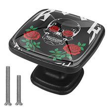 Tipo di roccia fino alla morte con teschio rosa Pomelli per Porta Set di 4 Pomelli per Mobili Manopole per Cassetti Cucina Armadio Vetro