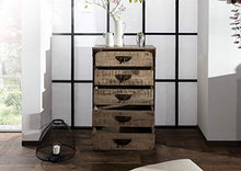 MASSIVMOEBEL24.DE Tokyo #203 Cassettiera in Legno di Mango e Ferro - Laccato/Marrone 67x40x114