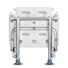 JXING Sgabello da Bagno, Sedile da Doccia a Parete, Sedile da Doccia Pieghevole con Gambe Sgabello da Bagno Panca da Bagno a Muro, Bianco