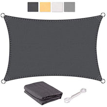 MEILINL Tende da Sole per Esterno Vela Ombreggiante Tenda A Vela Rettangolare, Protezione Raggi UV Vela Tenda con Funi E Kit di Fissaggio (Diverse Dimensioni E Colori),Dark Gray,4 * 6