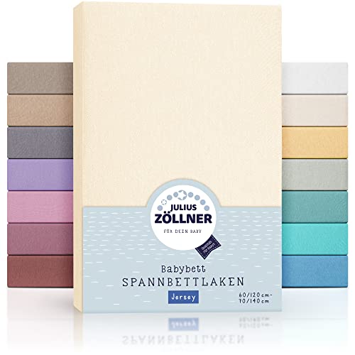 Julius Zöllner 8320113230 - Coprimaterasso Jersery per Lettino, Dimensione: 60 x 120 cm/70 x 140 cm, Colore: ecru