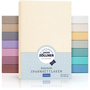 Julius Zöllner 8320113230 - Coprimaterasso Jersery per Lettino, Dimensione: 60 x 120 cm/70 x 140 cm, Colore: ecru