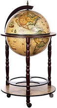 Antique Globe Globe bar elegante bar della spesa con legno di eucalipto barra di legno decorativo,Brown
