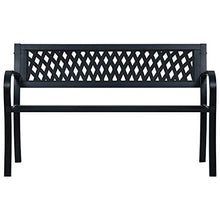 vidaXL Panchina da Giardino con Braccioli Curvati Elegante Robusta Classica Panca Arredi da Esterno Sedute 125 cm Nera in Acciaio