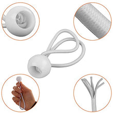 ECENCE 25x Gommini di tensionamento, Set di Corde Elastiche per Fissaggio per teloni, Anelli espansori con Gancio a Sfera di plastica, Corde Elastiche espansori per teloni, Bianco