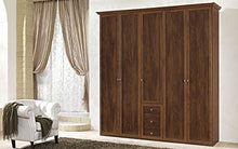Dafne Italian Design Armadio a 5 Ante battenti. Effetto Noce (cm. 238 x 55 x 251h)