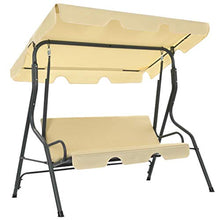 Tidyard Dondolo da Giardino, Dondolo 2 Posti 170x110x153 cm Bianco Crema
