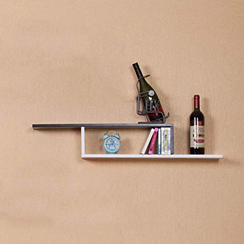 Semplicità Elegante Scaffale Scaffalature Sospese a Parete Scaffali per Soggiorno in Legno Set Di 2 Pezzi Creativo, 3 Tipi Disponibili, HJJ, Nero bianco