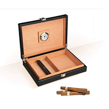 XZJJZ Cigar Box Cigar Box, Cigar Humidor Professionale, Portatile Cedar + PU Coccodrillo Cigar idratante Confezione Regalo con igrometro Luogo 25 Cigars