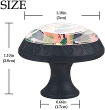 Toucan Birds Pattern Foglie verdi Rosa tropicale Pomelli per Porta Set di 4 Pomelli per Mobili Manopole per Cassetti Cucina Armadio Vetro