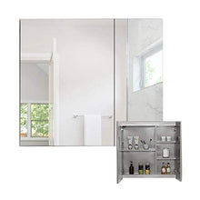 BGJZ - Armadietto da bagno con doppia anta a specchio, per camera da letto, cucina, in acciaio inox