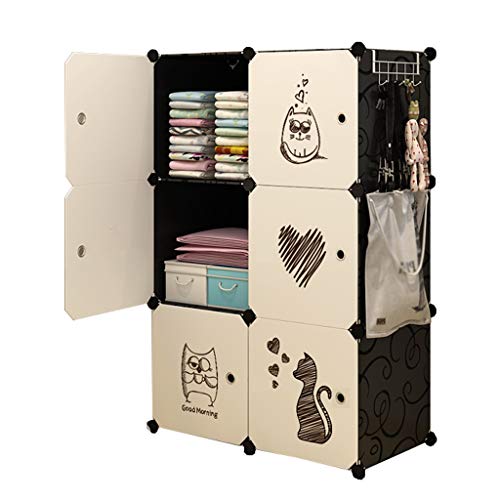 Locker Affitti Posti Letto Casa Grande Armadio Armadio Rimovibili Organizer Armadio di Immagazzinaggio di Vestiti di Plastica Scaffalature Dormitorio Nero MUMUJIN (Size : 75X37X111CM)