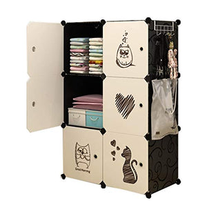 Locker Affitti Posti Letto Casa Grande Armadio Armadio Rimovibili Organizer Armadio di Immagazzinaggio di Vestiti di Plastica Scaffalature Dormitorio Nero MUMUJIN (Size : 75X37X111CM)