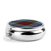 Anderson Tartan - Mini portapillole in metallo rotondo per borsa da viaggio