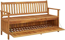 ZRB Baule da Giardino, Bench da Giardino Panche in Legno Solido Patio in Legno di Acacia con braccioli Panchina del Parco per all'aperto,Multibox