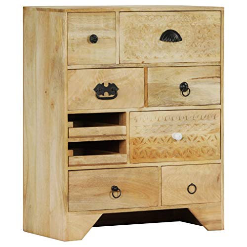 FAMIROSA Cassettiera, 60x30x75 cm, in Legno Massello di Mango