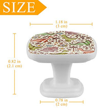 Set di 4 maniglie rotonde per armadio da cucina, credenza, cassettiera, cassettiera, con viti, per cucina, credenza, armadio, bagno, armadio, dinosauro carino animale