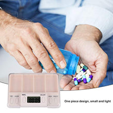 EXCEART Organizzatore di Pillole Promemoria di Allarme Dispenser di Pillole Astuccio per Pillole Portatile da Viaggio Vitamine Custodia per Medicina per Ufficio Dormitorio Anziani Casa (Bianco)