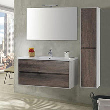 mazzoni Mobile da Bagno Sospeso 100cm Colonna P18cm Maiorca Plus Grigio Frassinato
