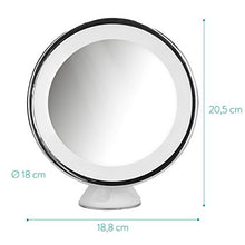 Navaris Specchio da Trucco LED Ingrandimento 7X con Ventosa - Specchietto Cosmetico Illuminato Ingrandente x7 - Bagno Make Up Batterie USB - Bianco