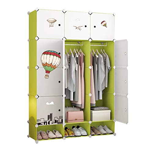 Locker 6-Gitter Armadio Armadio Shoes-Bit 2-Hanging Archivi Rimovibili di Plastica 12 Porte Scaffali Abbigliamento Home Camera Verde 111X47X165CM MUMUJIN