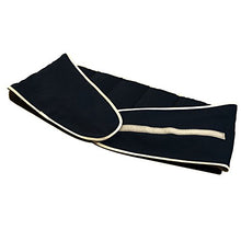Cuscino termico con cintura, noccioli di ciliegia. Lunghezza totale: 135cm, blu scuro. Caldo e freddo - microonde, forno e frigorifero