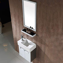 ZTGL Mobile Bagno con Lavabo, Mobile Bagno Sospeso con Maniglia 2 Ante Lavabo Ceramica, Bianco